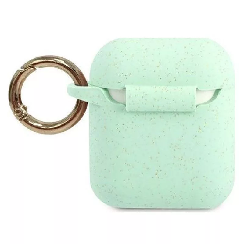Guess Capa de silicone Glitter verde para AirPods Pro