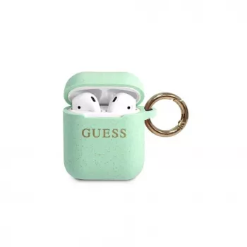 Guess Capa de silicone Glitter verde para AirPods Pro