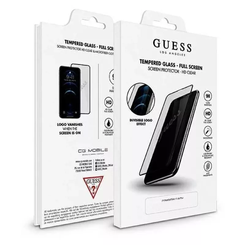 Guess Película de proteção de ecrã Tempered Glass GUSPP12LSLTR Vintage Magic Logo para Apple iPhone 12 Pro Max 6,7 polegadas