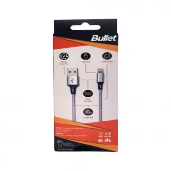 Cabo BULLET Lightning para USB-A 1m, 2,4A branco
