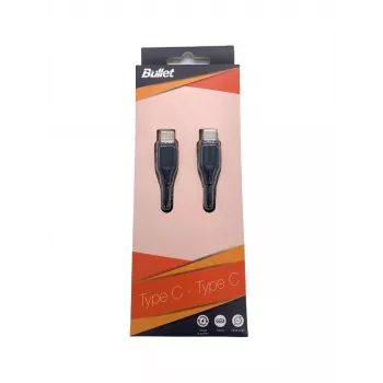 Cabo BULLET USB-C para USB-C 1m, 2,4A preto