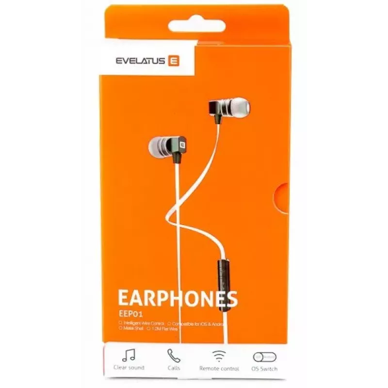 Mãos-livres universal Evelatus EEP01 com microfone preto