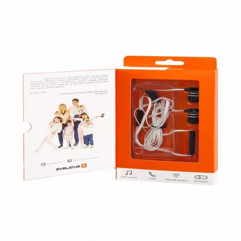 Mãos-livres universal Evelatus EEP01 com microfone preto