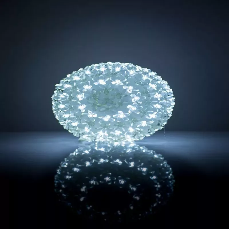iLike Bumba ar puķēm 465 200LED D-20cm branco esfera decorativa com padrão floral