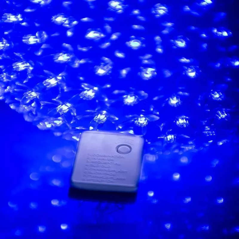 iLike esfera de luz LED decorativa com flores 300 LEDs azul 25 cm