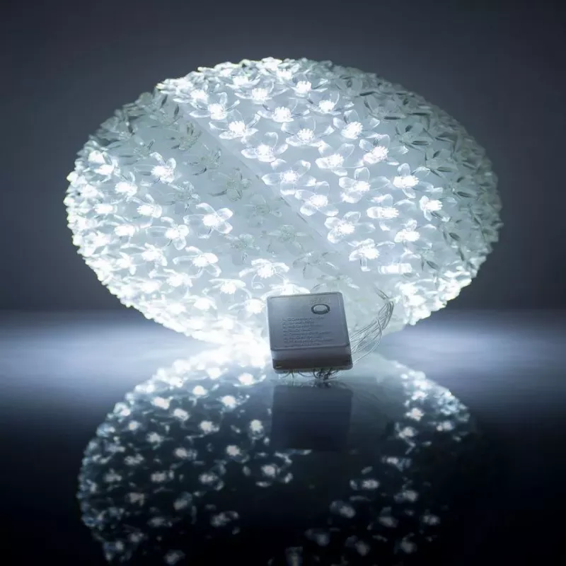 iLike Bumba ar puķēm 466 300LED D-25cm branco esfera de luz LED decorativa
