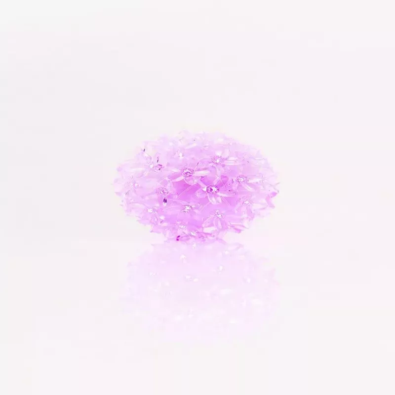 Esfera LED decorativa com padrão floral 50 LEDs 11 cm lilás