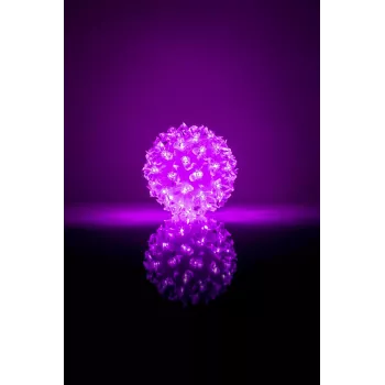 Esfera LED decorativa com padrão floral 50 LEDs 11 cm lilás