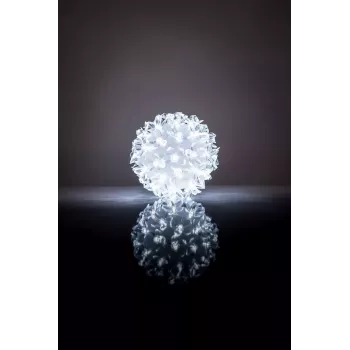 Esfera LED RS-208 com flores 50 LEDs branco 11 cm