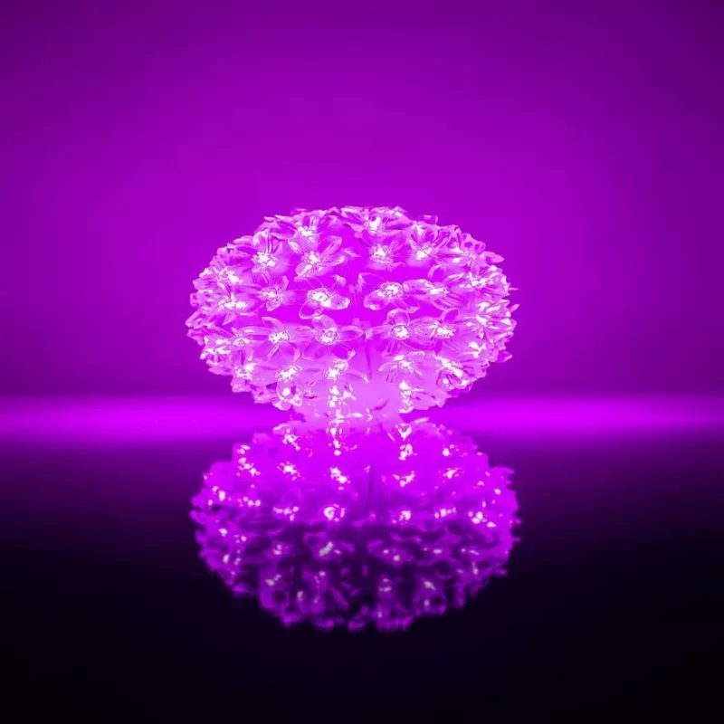 iLike Bumba árvore com flores RS-214 80LED D-13cm roxa luz LED decorativa