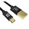 Evelatus cabo de dados Micro USB EDC02 conectores banhados a ouro de ambos os lados preto