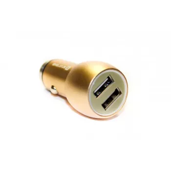 Evelatus ECC01 GOLD carregador de carro 2 portas USB 3.1A com ferramenta de escape em aço inoxidável dourado