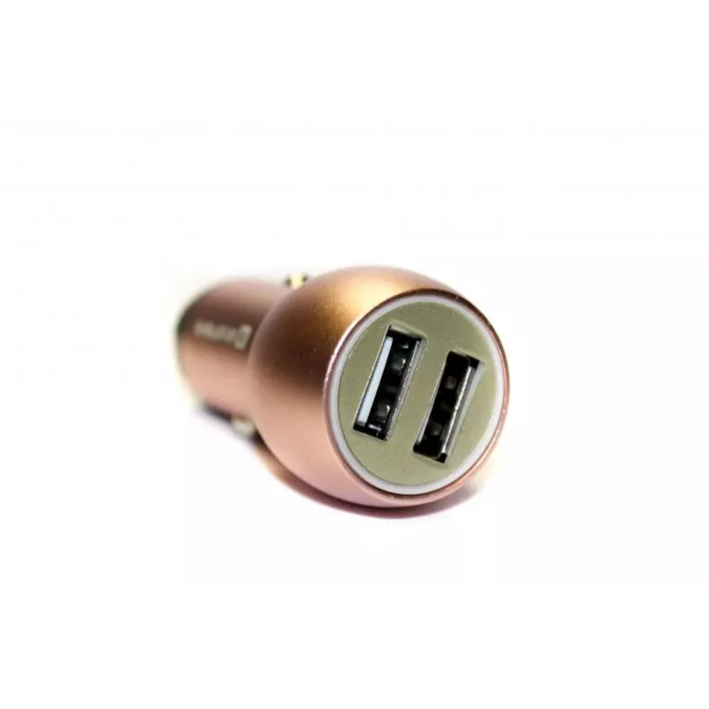 Evelatus carregador de carro universal ECC01 rosa 2 portas USB 3.1A com ferramenta de escape em aço inoxidável