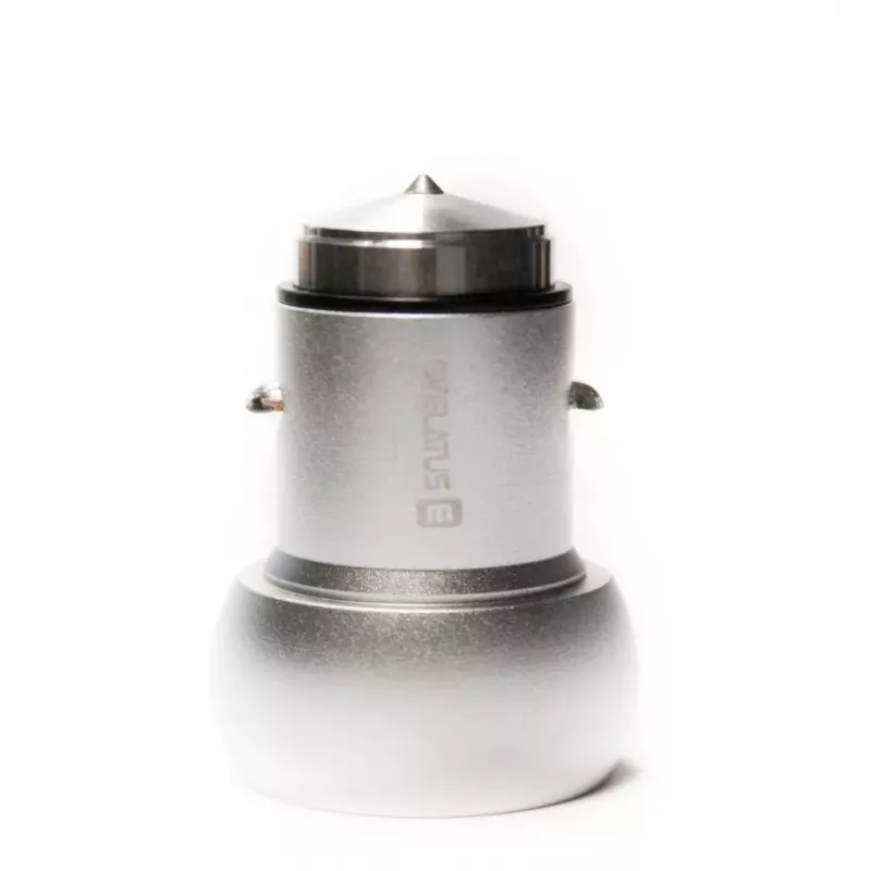 Carregador de automóvel universal Evelatus ECC01 2USB Port 3.1A com ferramenta de escape em aço inoxidável prateado