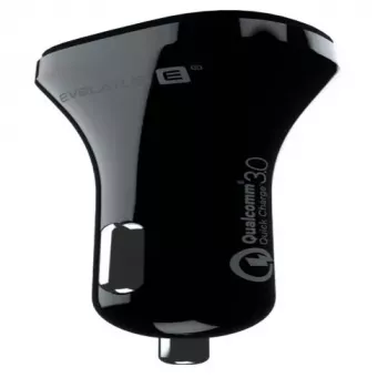 Evelatus carregador de carro rápido QCC02 preto