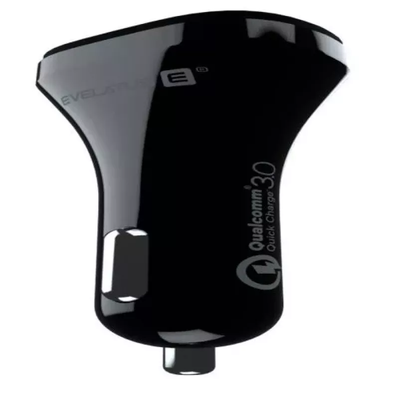 Evelatus carregador de carro rápido QCC02 preto