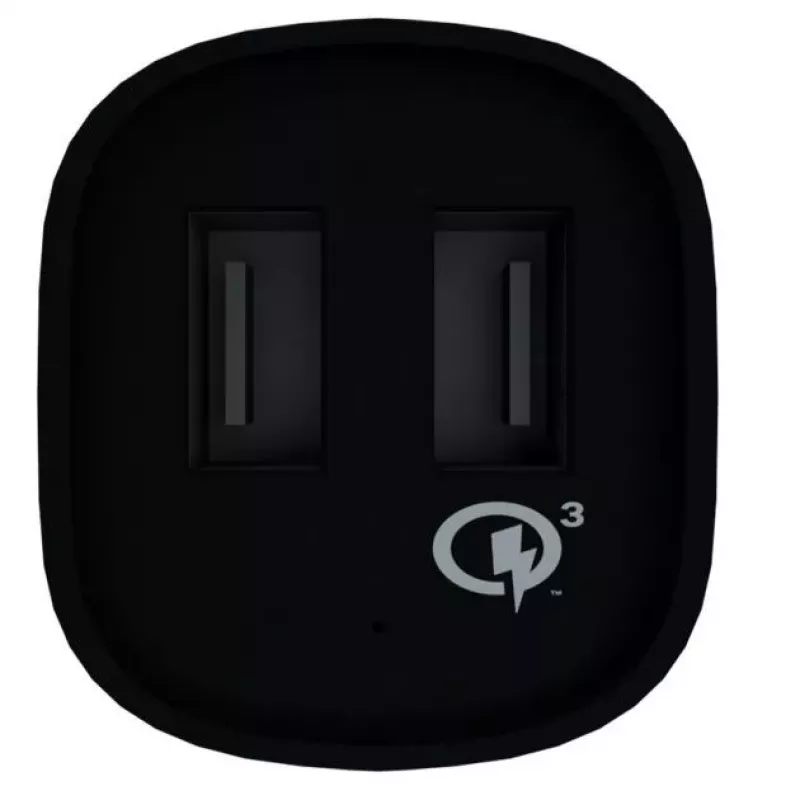 Evelatus carregador de carro rápido QCC02 preto