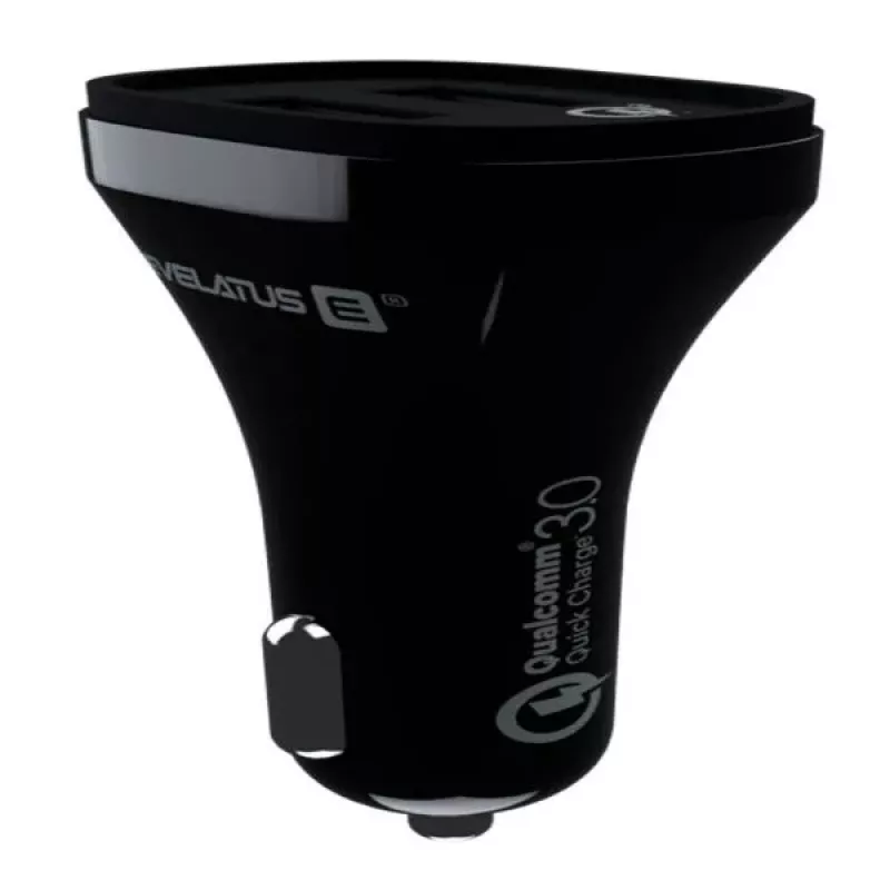 Evelatus carregador de carro rápido QCC02 preto