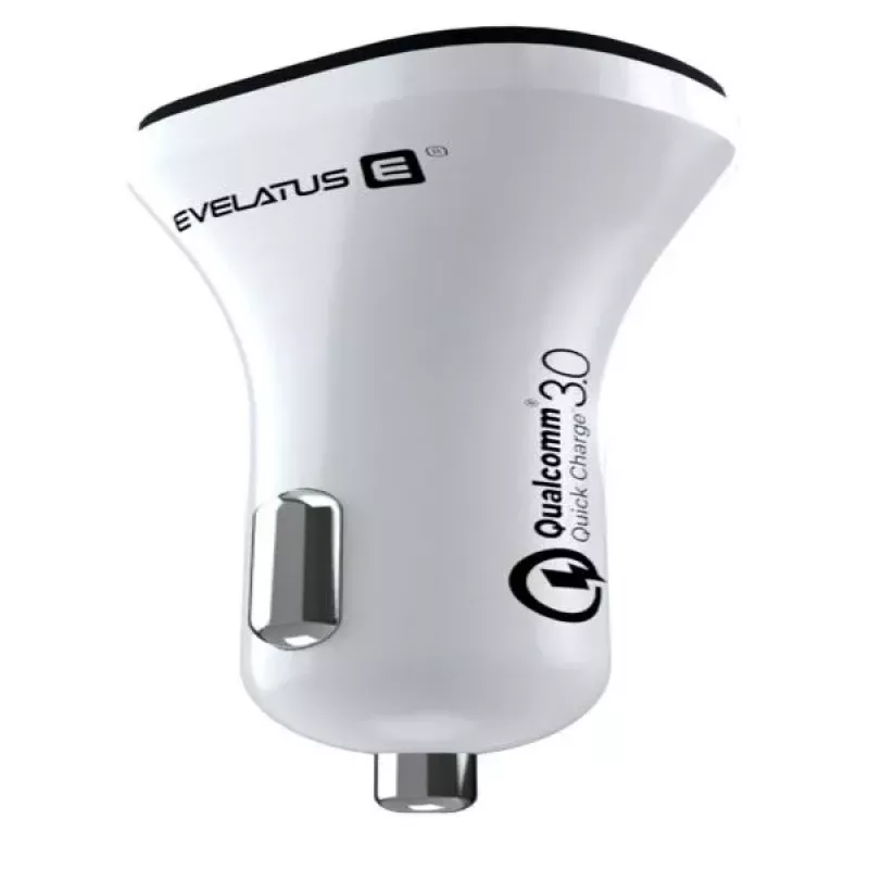 Evelatus carregador de carro rápido QCC02 branco