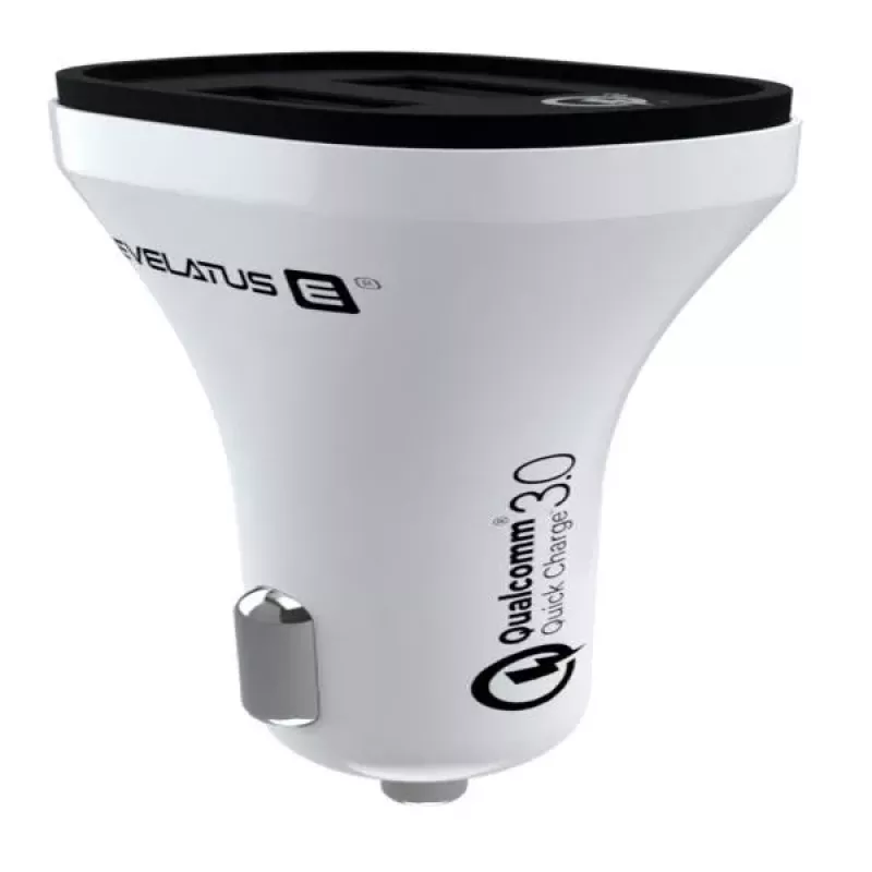 Evelatus carregador de carro rápido QCC02 branco