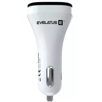 Evelatus carregador de carro rápido QCC02 branco