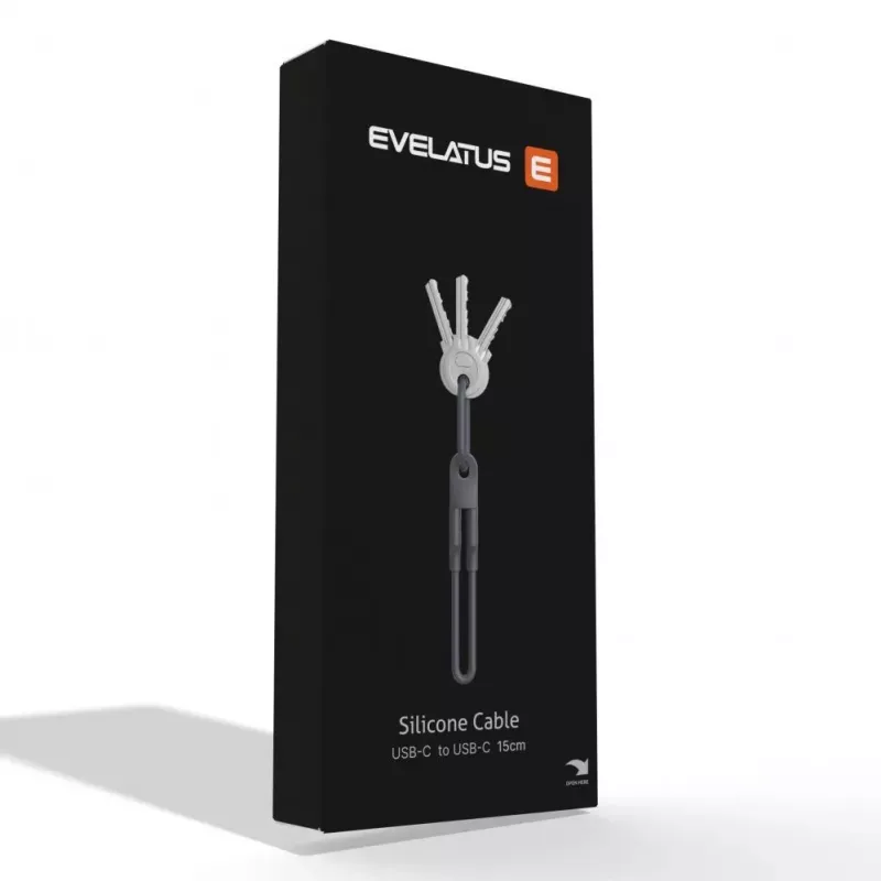 Evelatus cabo de silicone USB C para USB C 0,2M cinzento
