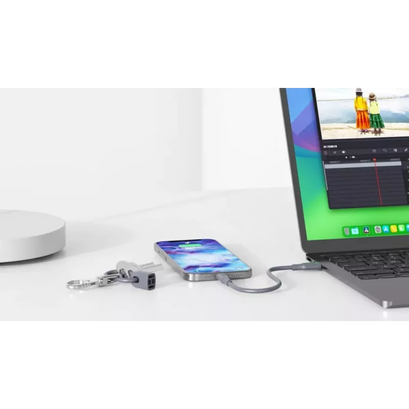 Evelatus cabo de silicone USB C para USB C 0,2M cinzento
