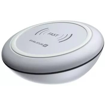 EVELATUS EWC01 Carregador Sem Fios Branco - Base de Carregamento Rápido Qi 10W com Cabo Micro-USB