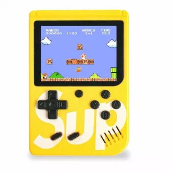 GameBox R1 Consola de Jogos Retrô Portátil 8-bit com 400 Jogos LCD 3 Polegadas com Cabo TV RCA Amarelo