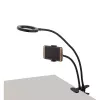Elight TF Luz LED Anel Selfie 11cm com Clipe de Secretária para Live Stream com Tubo Flexível 30cm e Suporte para Telefone, Preto