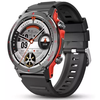 iWear Z136 Zinc Sport BT Call Smart Watch 1,43 polegadas Ecrã AMOLED Monitor de Frequência Cardíaca e Oxigénio Preto