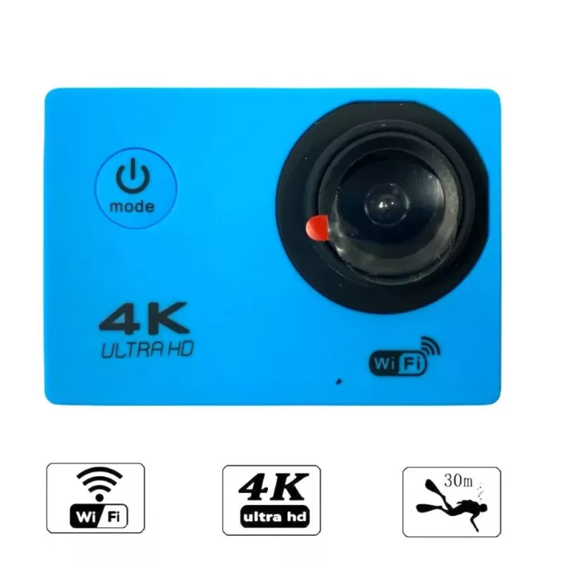 iWear K1 Câmara de Ação Ultra HD 4K 16Mpix Wi-Fi com Ecrã LCD 2 Polegadas Comando & 8x Conjunto de Fixação