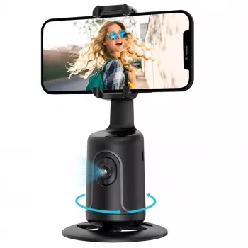 iWear P01 Bastão Selfie Tripé com Rastreamento Automático de Rosto 360° com Suporte para Smartphone Preto