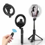 Elight L07 Bastão Selfie Profissional (máx. 90 cm) com Luz LED Anel, Tripé, Disparador Bluetooth