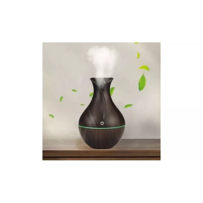 IVY D2 Difusor de Aroma 3-em-1 - Humidificador - Lâmpada USB de Luz Noturna 1,5W 11cm / 300ml Madeira Escura