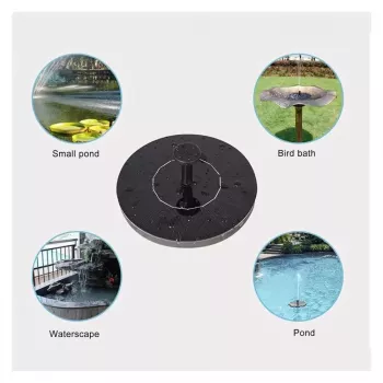 iLike Fonte Solar para Decoração de Jardim Exterior com 3 Bicos, 16 cm de Diâmetro