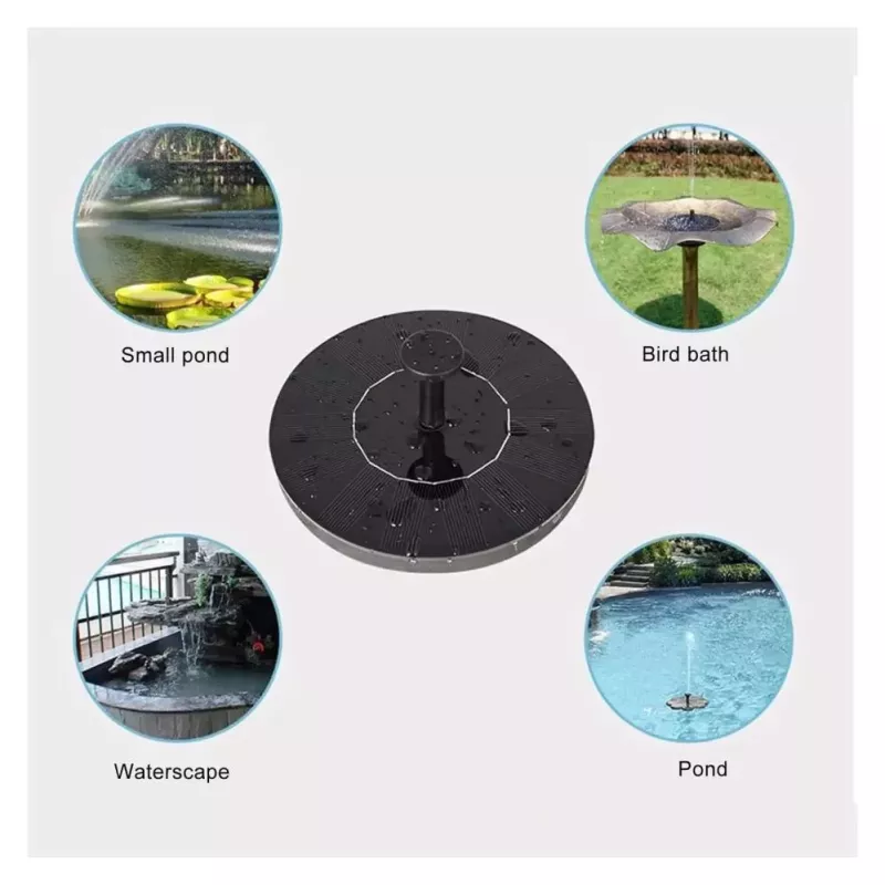 iLike Fonte Solar para Decoração de Jardim Exterior com 3 Bicos, 16 cm de Diâmetro