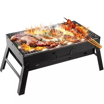 iLike Grillpapa Churrasqueira a Carvão Dobrável Super Compacta 36x29x6.8 cm para Piquenique e Campismo
