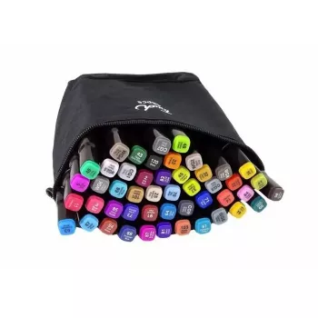 iLike brinquedo Super Set com 60 marcadores de cor em bolsa de transporte com fecho de correr