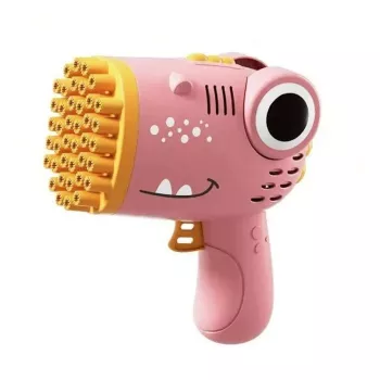 iLike Pistola de bolhas 40 orifícios com suporte para garrafa para festas infantis em casa e jogos ao ar livre