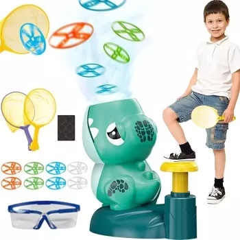 Kiddyz Brinquedo lançador de catapulta de disco voador Dino KT1 com 2 foguetes