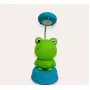 Kiddyz Candeeiro de mesa luz de noite infantil Space Froggy NL1 (20x10cm) com alimentação USB e afia-lápis verde