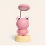 Kiddyz Candeeiro de mesa luz de noite infantil Space Froggy NL2 (20x10cm) com alimentação USB e afia-lápis rosa