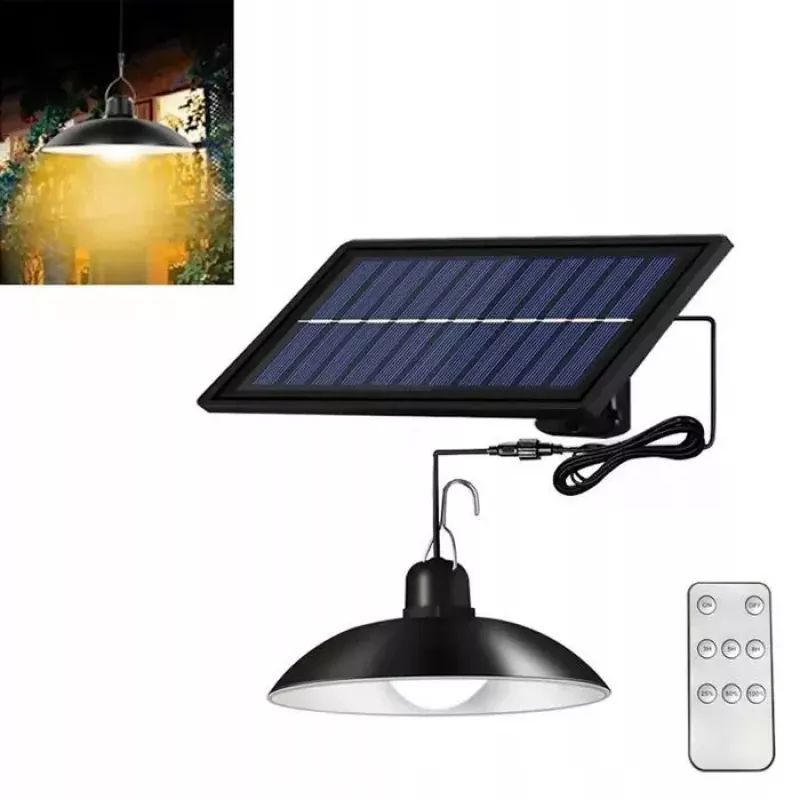 Elight decoração de jardim solar IP65 candeeiro suspenso LED Solo (14,8x6,4 cm) com sensor crepuscular e comando