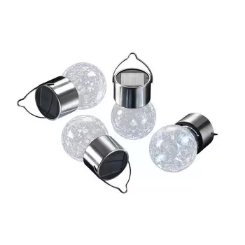Elight Lanterna suspensa solar LED IP65 decorativa de jardim estilo lâmpada (9x6cm) com sensor crepuscular