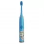 Kiddyz Escova de dentes elétrica sónica T1 para crianças 3-12 anos, recarregável USB, 2 cabeças de escova, azul