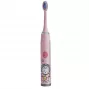 Kiddyz Escova de dentes elétrica sónica T1 para crianças 3-12 anos, recarregável USB, 2 cabeças de escova, rosa