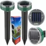 iLike Repelente solar ultrassónico de toupeiras e roedores Gardenera 22,5x6,3 cm conjunto com 2 unid. para jardim e relvado