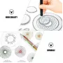 iLike Conjunto de régua espiral de desenho de 28 peças incl. engrenagens, canetas, papel A4, instruções, plástico ABS