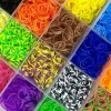 Kiddyz Conjunto de criação de pulseiras de 4400 peças com elásticos, ganchos, clipes e charms, caixa de arrumação organizada, multicolor
